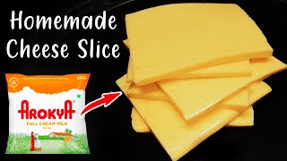 Homemade Cheese Slice | How to make Cheese Slice at home With Cheese Sandwich | Instant Cheese slice