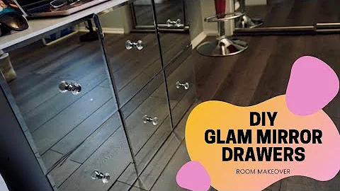 DIY GLAM MIRROR DRAWERS | ROOM MAKEOVER | Stephani...