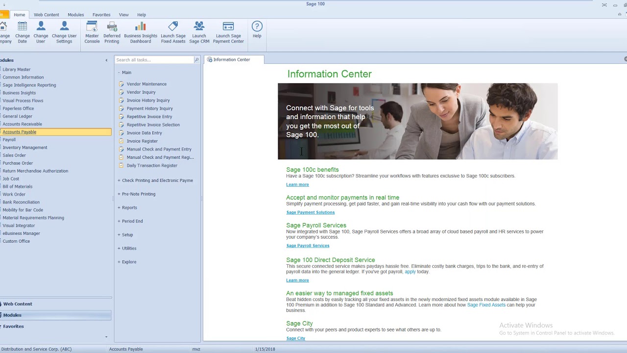 Sage 100 Credit Card Vendor