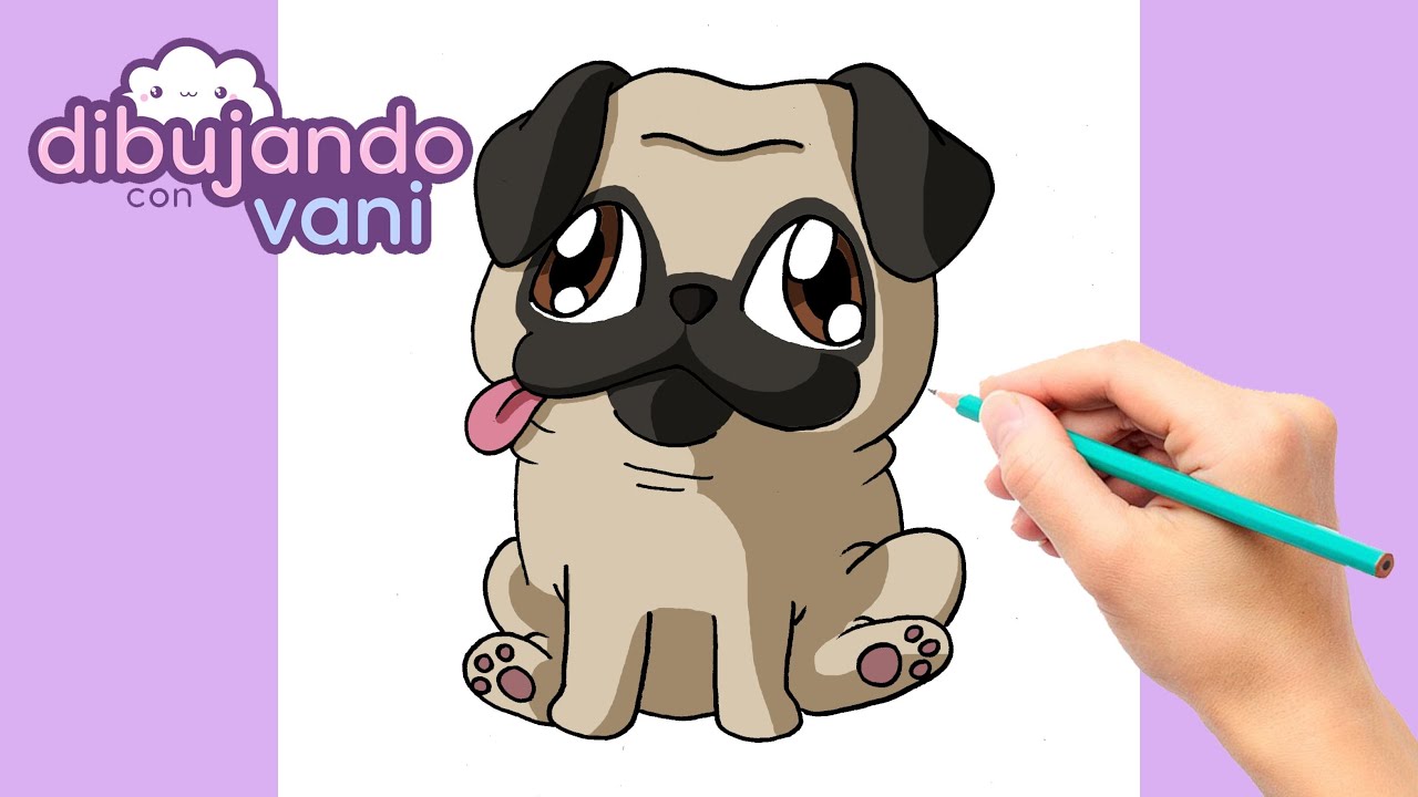 COMO DIBUJAR UN PERRO PUG PASO A PASO - DIBUJOS PARA DIBUJAR - IMAGENES  FACILES KAWAII DE ANIMALES - thptnganamst.edu.vn