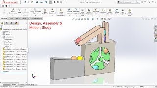 Marble Pump/ lifter Machine Design Assembly and Motion study in solidworks