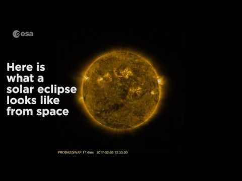 Here's what a solar eclipse looks like from space