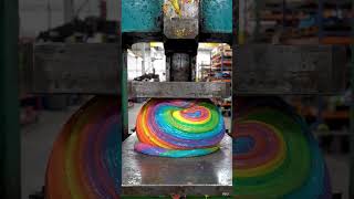 🌈💥 Giant Rainbow Slime Ball vs Hydraulic Press! 😱