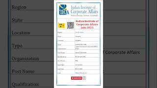 IICA Senior Consultant Recruitment 2025 | New Job Vacancy 2025 #shorts #freejobhelp