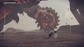 Nier: Automata - Prologue: Explore Factory: 2nd Buzzsaw Bridge Ambush Cutscene & Fight Gameplay
