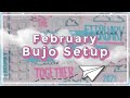 February bullet journal set up 2021 | Cloud doodles and paper airplanes