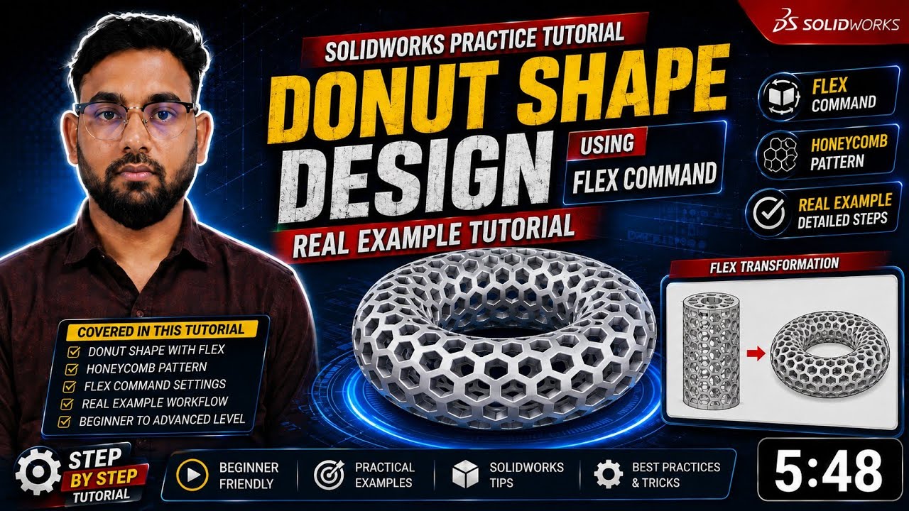 SolidWorks Donut Shape Design Using Flex Command | Real Example ...