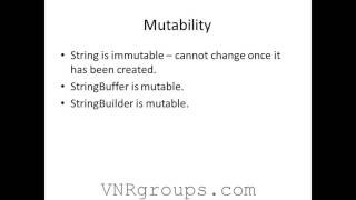 Java Tutorial   String, StringBuffer and StringBuilder1