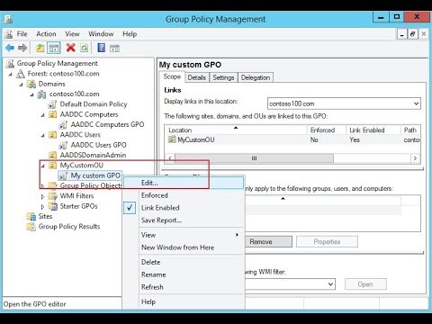 Group Policy Object in windows server 2016
