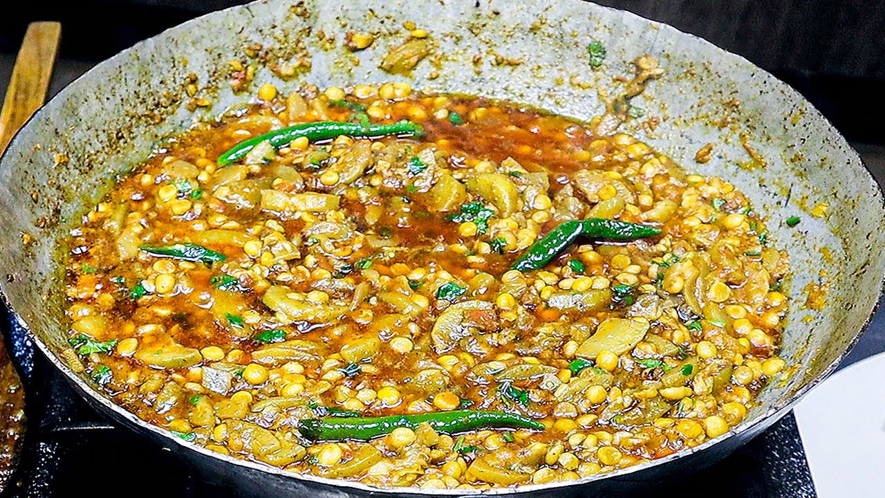 Commercial Dal Kaddu Dhaba Style Ultimate Street Food PK   Dal kaddu Sabzi   Recette Chana Dal Kaddu