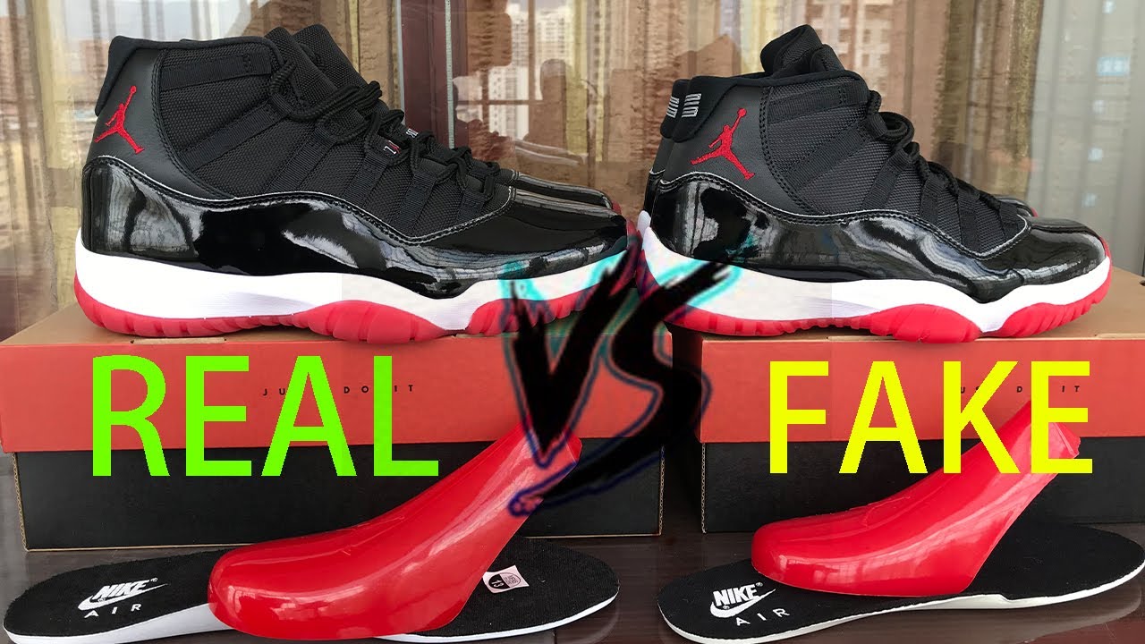REAL VS FAKE Air Jordan 11 BRED 2019 