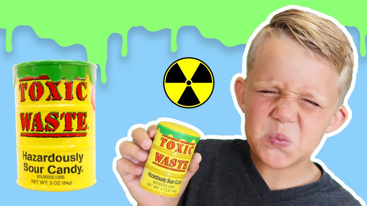 EXTREME SOUR TOXIC WASTE CANDY CHALLENGE! Fun Family Game with a FLIP!