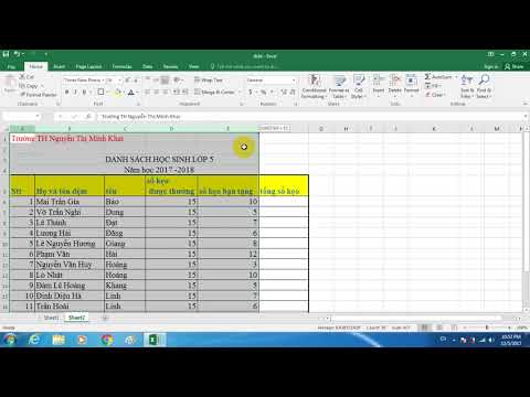 TIN HỌC KHỐI 5 CĐ 20: Trang trí bảng tính
