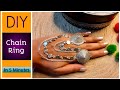 How to Make Double Chain Finger ring || Beginners Tutorial for Jewellery Making || DIY Finger ring