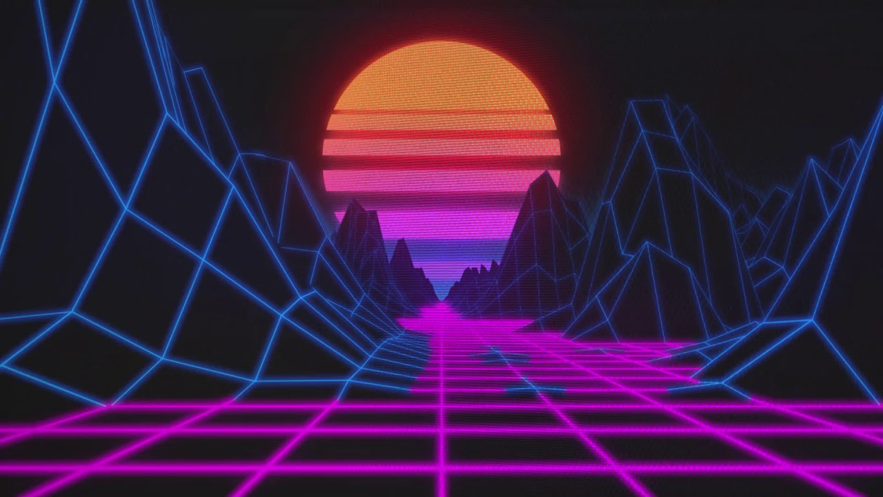 Vaporwave retro mountains loop / Free download relaxing background