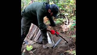 Building Warm Bushcraft Survival Shelter in Wildlife, Fireplace, Campfire Cooking, ASMR, DIY