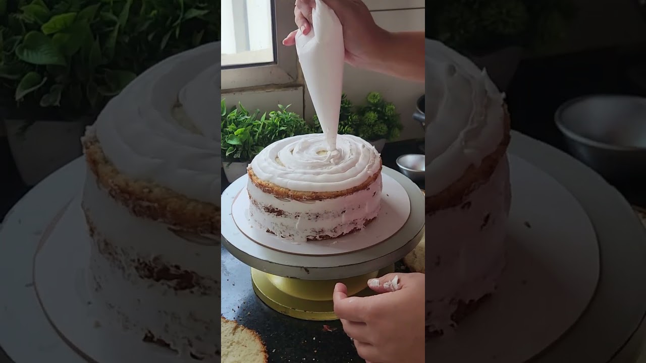 Vanilla strawberry cake with unique decoration