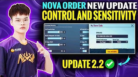NOVA ORDER New 2.2 Update Sensitivity Code & Nova Order control code Pubg/Nv Order Sensitivity 2022