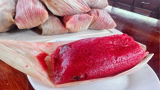 TAMALES DULCES ROSITAS CON PASAS Y TAMALES DE QUESO CREMA Y MERMELADA DE FRESA 🍓 😋 by Jennifer Salas Postres 30,318 views 3 months ago 7 minutes, 30 seconds