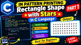 🔥 Rectangle Star Pattern Printing in C Language | Part 1 ⭐ | Nested Loops for Beginners #viral News