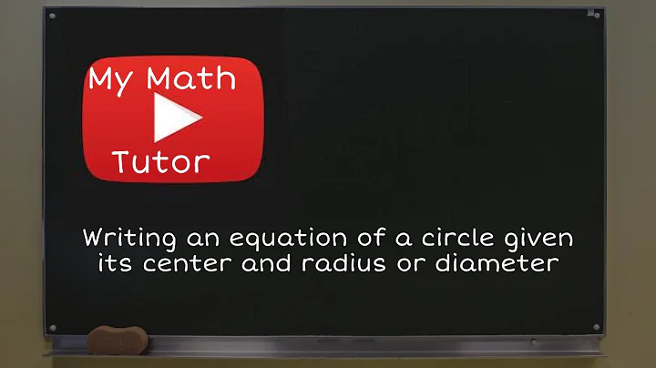 ALEKS | Writing an equation of a circle given its center and radius or diameter