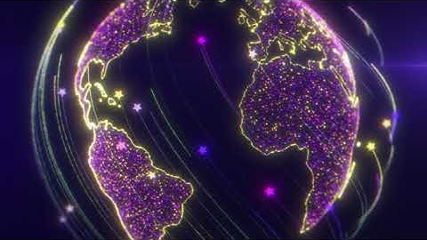 Globe Space With Flying Stars Background - Animation | No Copyright | Visual Effects.