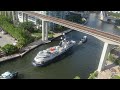 Massive explorer yacht ASTERIA needs two tugboats on the Miami River