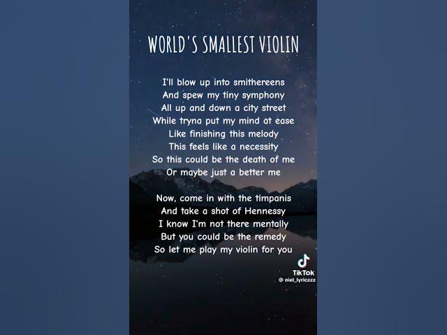 WORLD SMALLEST VIOLIN SPEED UP LYRICS