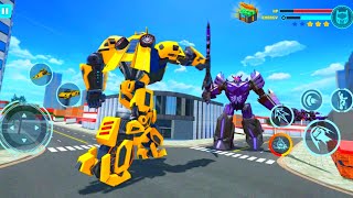 Flying Jet Transformation Car Robot Game Mega Fight in The City Of Transformers - Android Gameplay.