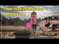 Camp oven cooking with a 4 year old