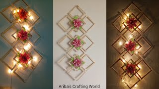 Lovely wall decor craft ❤️❤️ | DIY home decor ideas with popsicle sticks