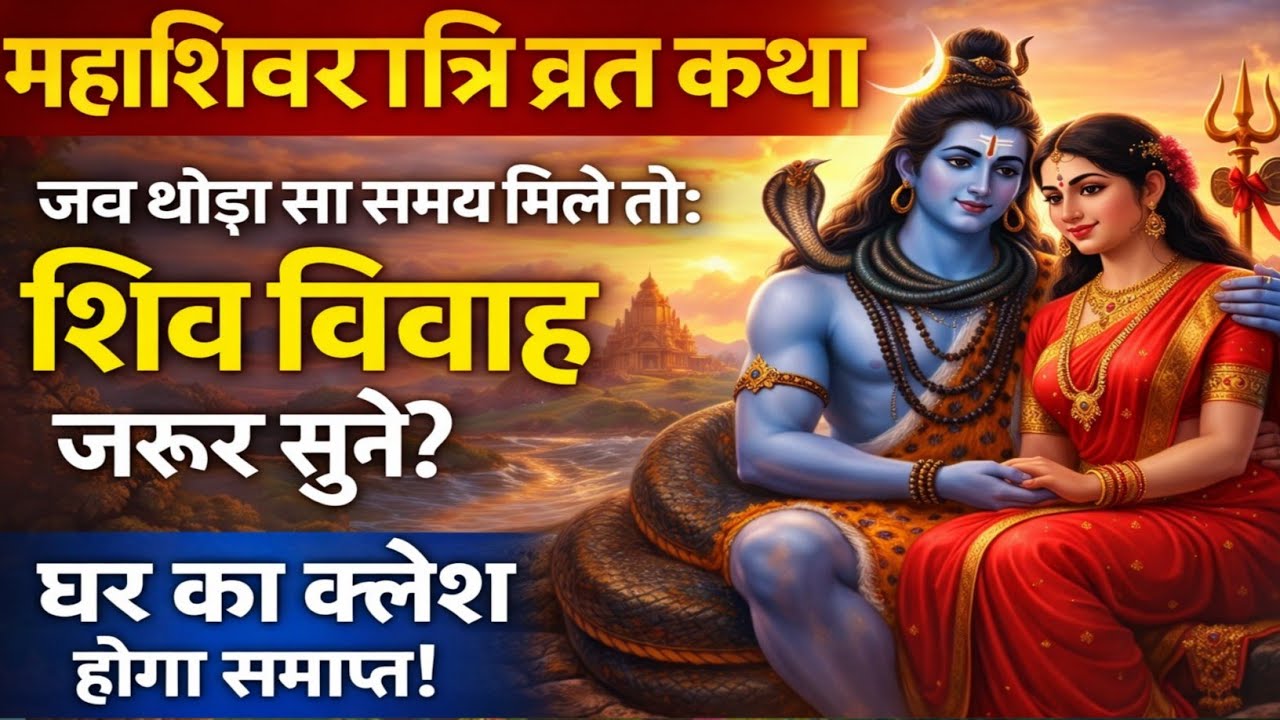 महाशिवरात्रि व्रत कथा: जब थोड़ा सा समय मिले तो:💛 शिव विवाह जरूर सुने?🏡क्लेश होगा समाप्त!#shivkatha