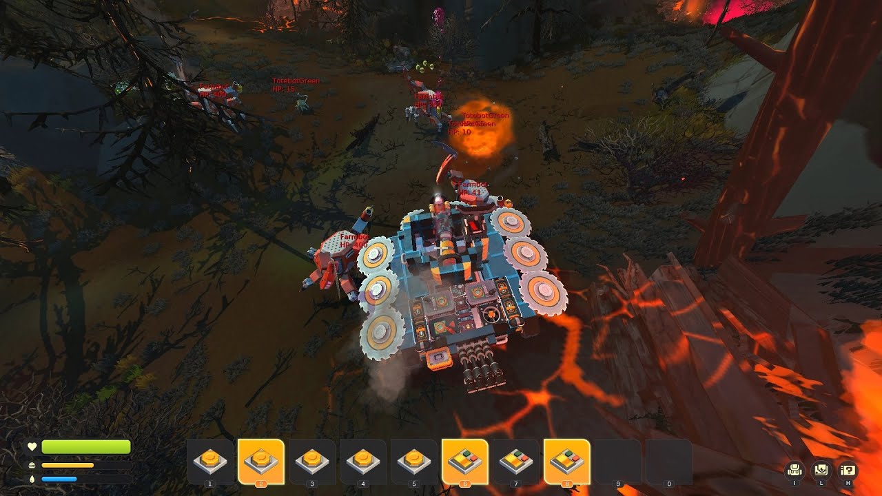 Scrap Mechanic battles tank Explore the fire forest - YouTube