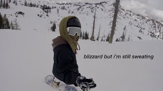 snowboarding in tahoe right after a blizzard