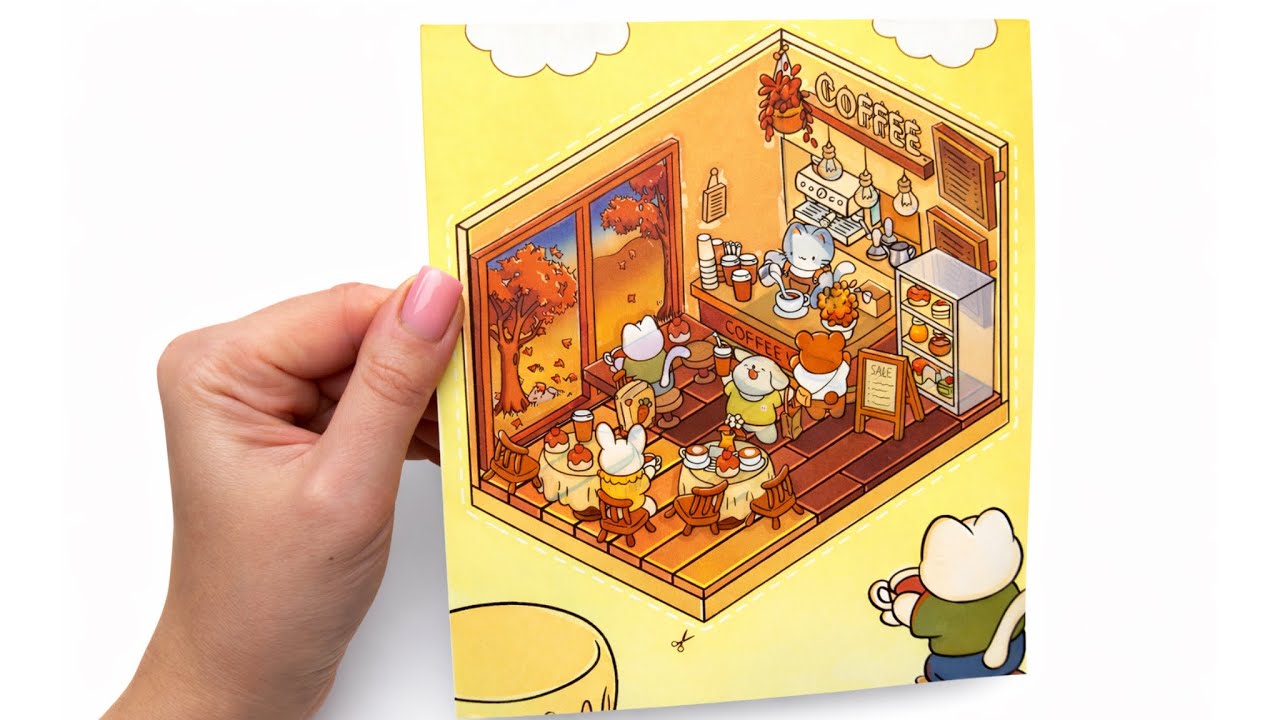 [ASMR] Make a cat cafe with scene stickers~