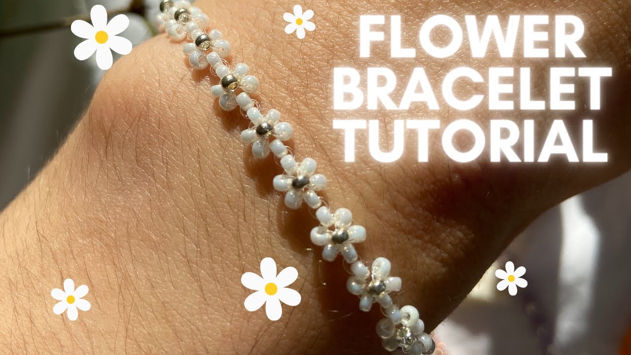 How to make a DAISY CHAIN flower BRACELET with step by step instructions -  Easy Beaded Jewelry DIY - YouTube