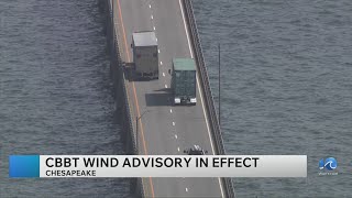 Chesapeake Bay Bridge-Tunnel under wind advisory