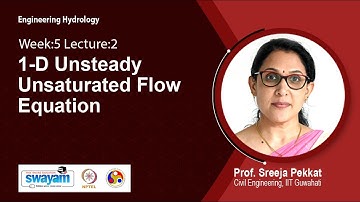 Lec 33:  1-D Unsteady Unsaturated Flow Equation