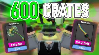 I Opened 600 Of The New St Patricks Weapon Crates.... (Roblox MM2)