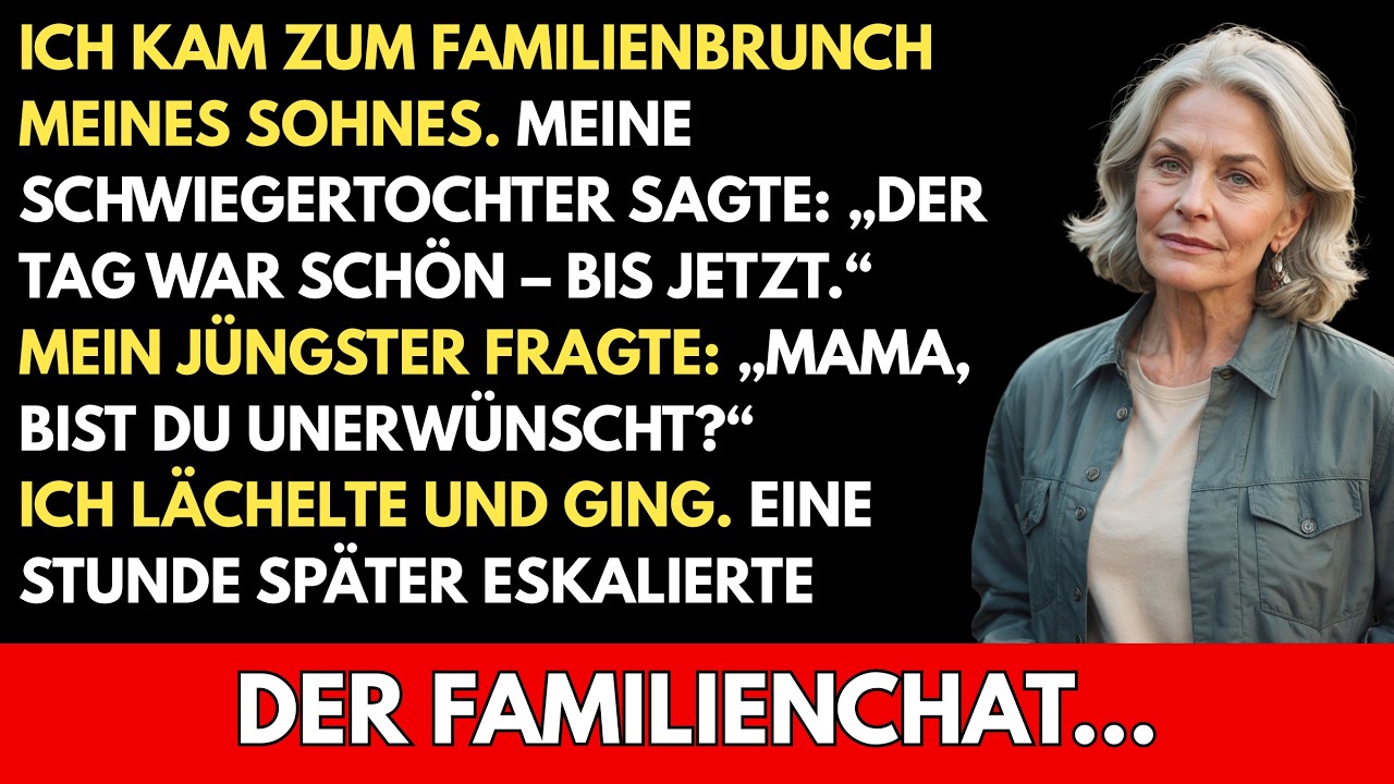 Ich kam zum Familienbrunch meines Sohnes. Meine Schwiegertochter sah mich direkt an: „Der Tag war…“