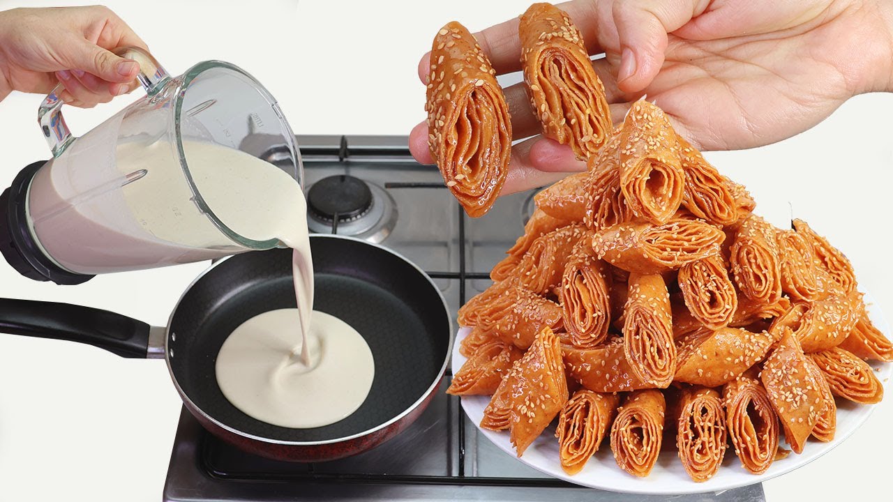 نساي عليك الطريقة القديمة ! وحضري لسان الطير السائل سريع في رمضان بالماء فقط بلا دليك بلا عجن