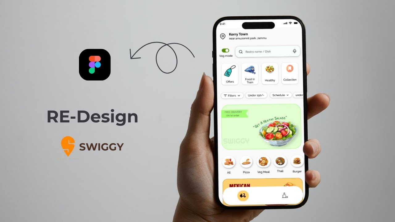 Swiggy App Redesign in Figma with ME | UI/UX Project || part-1 | video-05