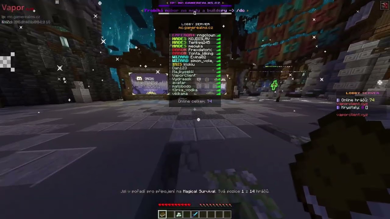 Bypassing LPX on mc.gamerealms.cz | vaporclient.xyz