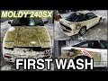 Disaster barnyard find  extremely moldy 240sx  first wash ever  insane car detailing restoration