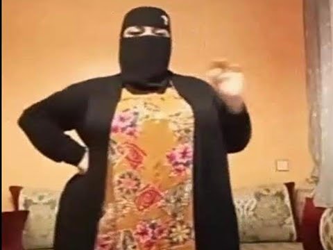 Bbw Niqab Model In Orange Dress 