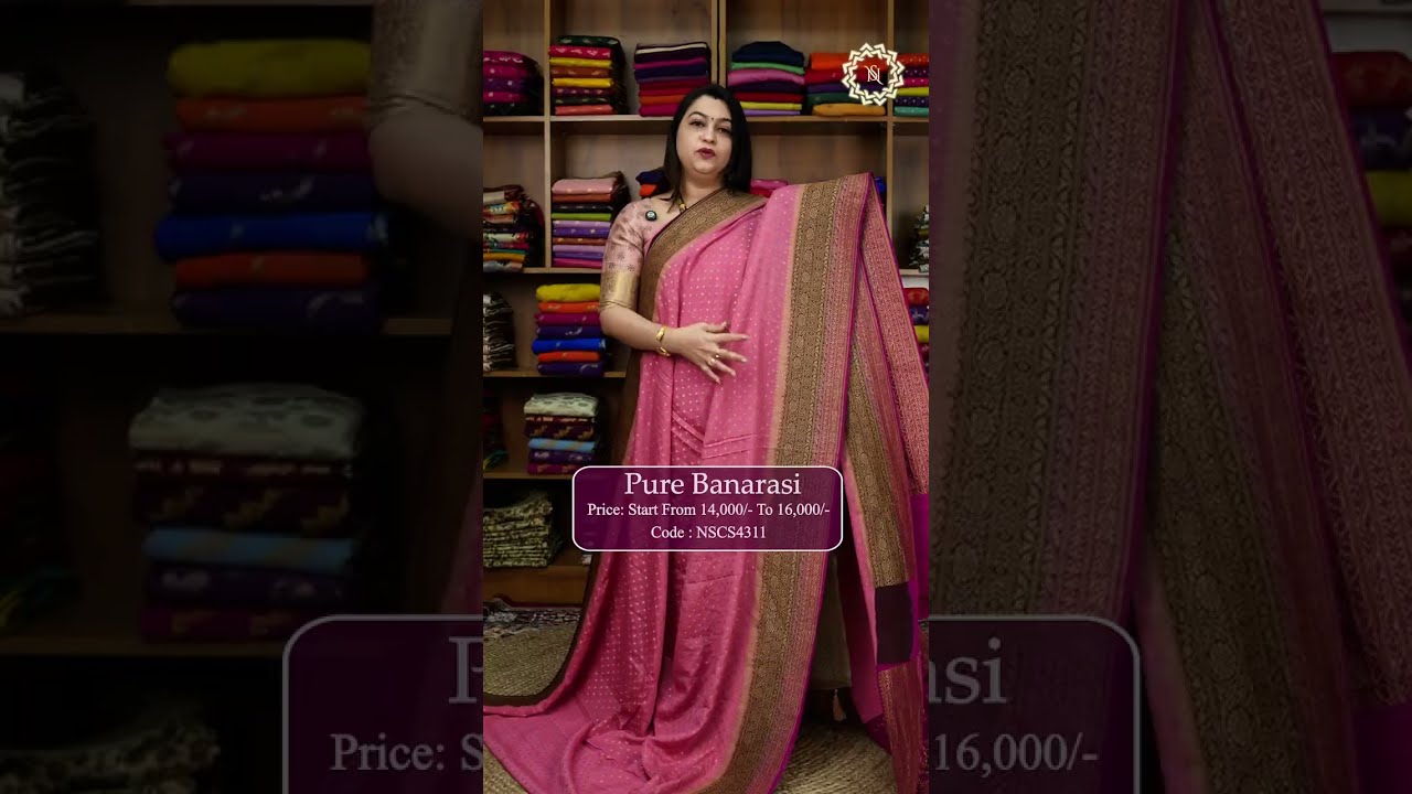 Код продукта: - NSCS4311 | Название продукта: - Сари Pure Banarasi Georgette | Сари Нидхаршана ||