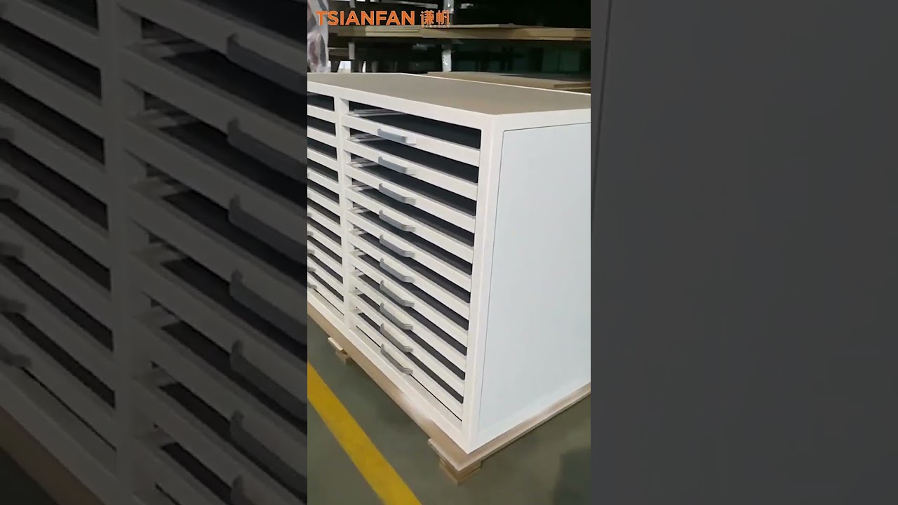 Ground Drawer Chest Wooden Floor Tile Sample Showroom Booth Display