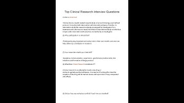 Top Clinical Research Interview Questions