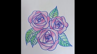 Çok Ama Çok Kolay Gül Çizimi🌹Very But Very Easy Rose Drawing