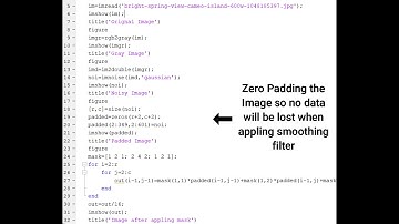 Digital Image Processing MATLAB| Removing noise from Image using Smoothing filter| Code| Explanation